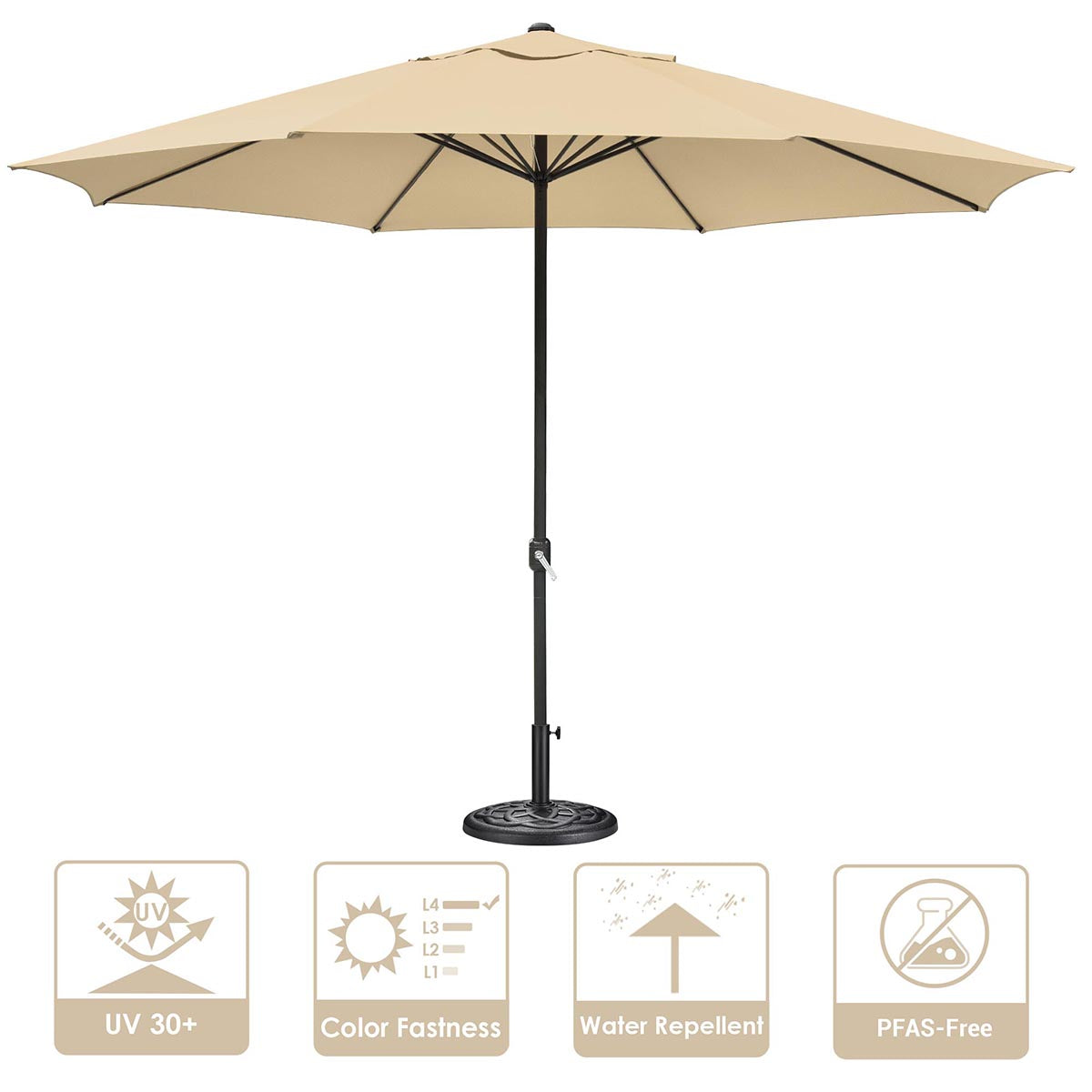 6 x 8 patio umbrella DIY 13ft 8-Rib Outdoor Umbrella with Heavy Umbrella Base
