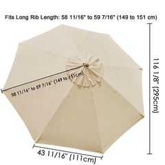 10 ft Patio and Market Umbrella Replacement Canopy