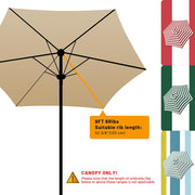 DIY 9 ft 6-Rib Patio and Market Umbrella Replacement Canopy (Preorder)