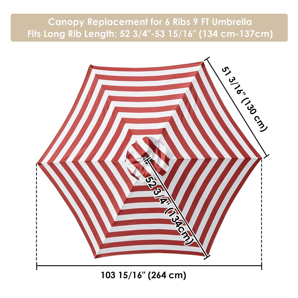 6 patio umbrella canopy replacement DIY 9 ft 6-Rib Patio and Market Umbrella Replacement Canopy