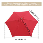 DIY 9 ft 6-Rib Patio and Market Umbrella Replacement Canopy (Preorder)