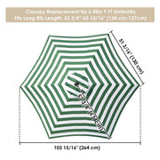 DIY 9 ft 6-Rib Patio and Market Umbrella Replacement Canopy (Preorder)