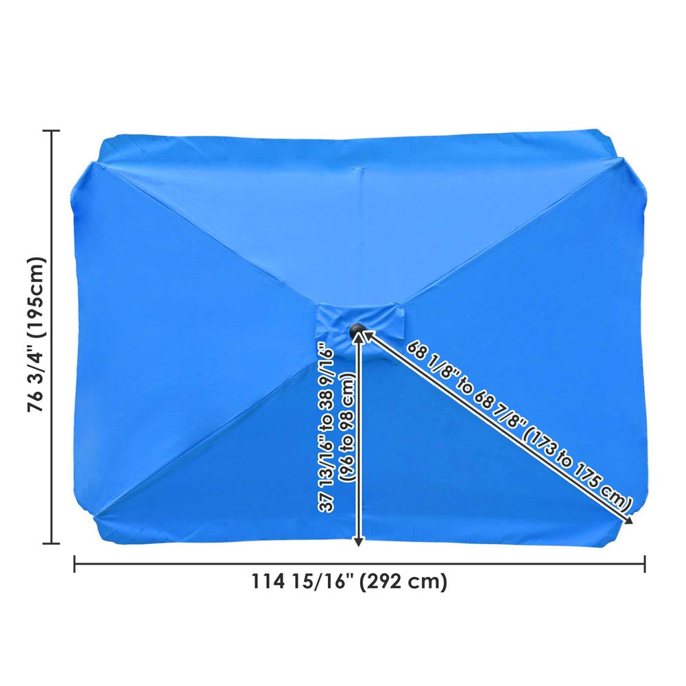 blue oaqua outdoor patio umbrella replacement canvas DIY 10x6.5 Foot Rectangular Patio Outdoor Umbrella Canopy Replacement