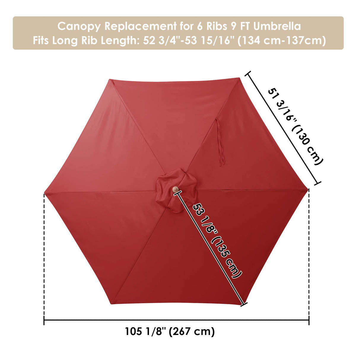 diy patio umbrella canopy DIY 9 ft 6-Rib Patio and Market Umbrella Replacement Canopy