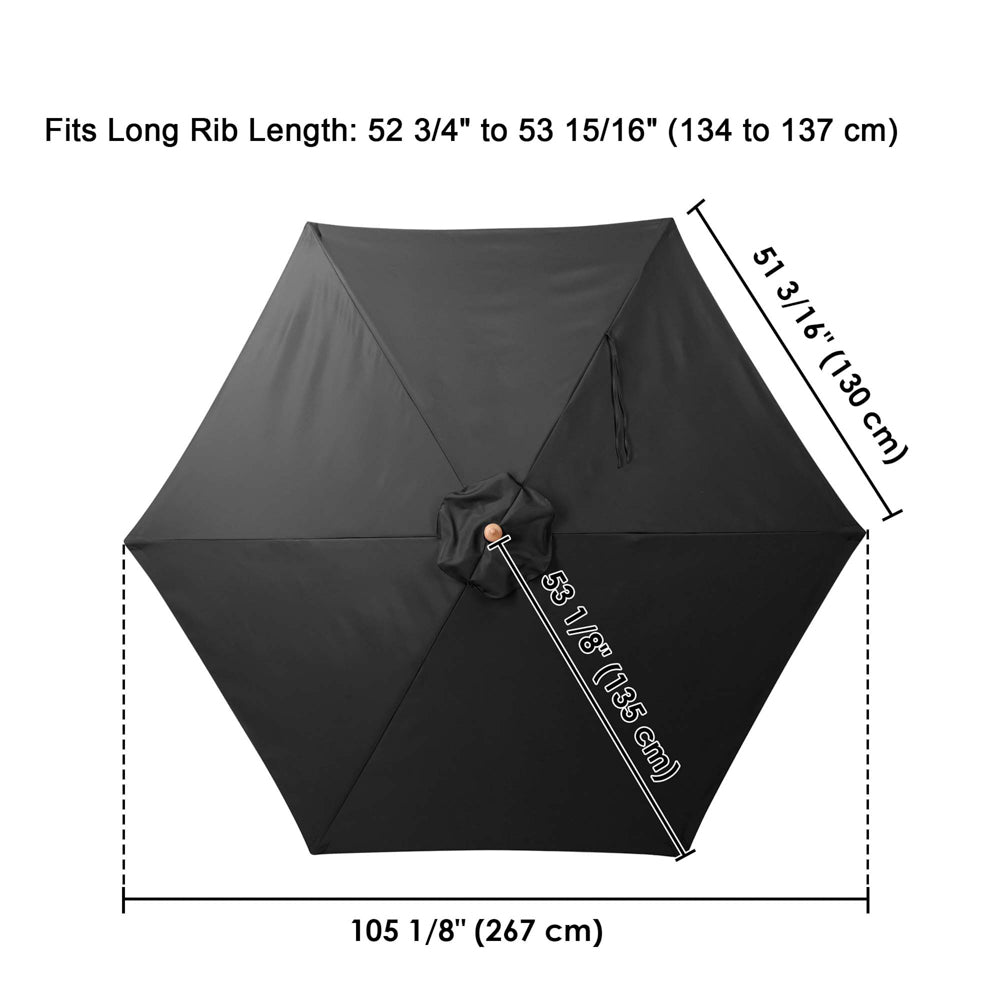 DIY 9 ft 6-Rib Patio and Market Umbrella Replacement Canopy