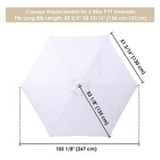 DIY 9 ft 6-Rib Patio and Market Umbrella Replacement Canopy