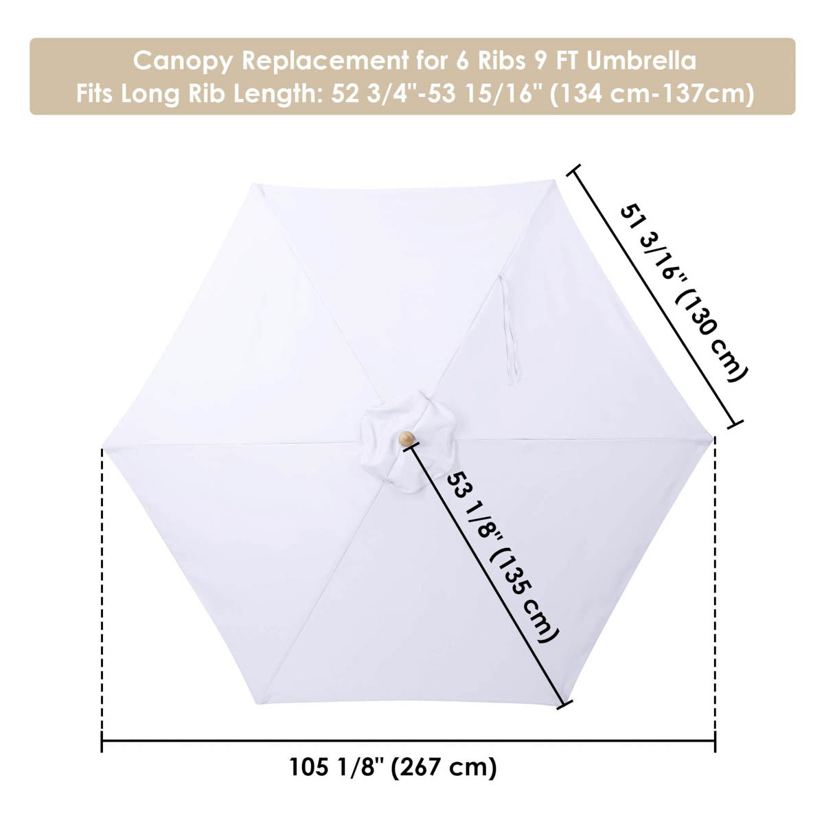 9 ft 6 ribs patio umbrella DIY 9 ft 6-Rib Patio and Market Umbrella Replacement Canopy