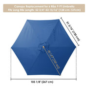 DIY 9 ft 6-Rib Patio and Market Umbrella Replacement Canopy