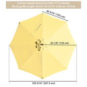 DIY 9 ft Patio Umbrella Replacement Canopy 8-Rib (Preorder)