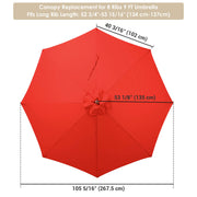 DIY 9 ft Patio Umbrella Replacement Canopy 8-Rib (Preorder)