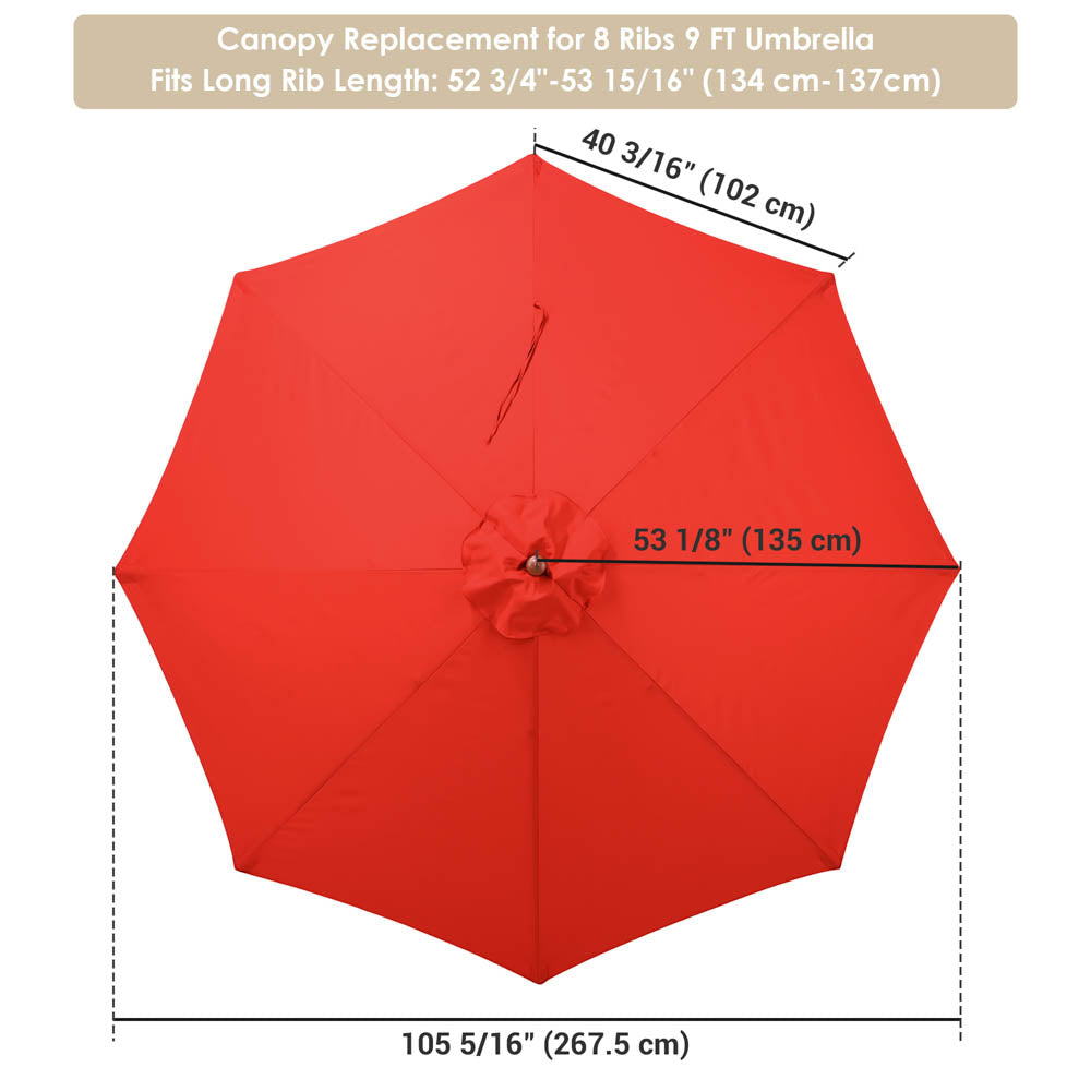 DIY 9 ft Patio Umbrella Replacement Canopy 8-Rib DIY 9 ft Patio Umbrella Replacement Canopy 8-Rib