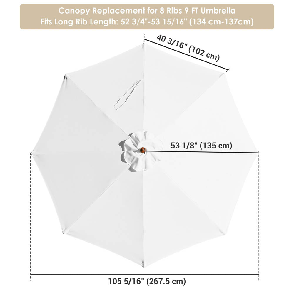 DIY 9 ft Patio Umbrella Replacement Canopy 8-Rib DIY 9 ft Patio Umbrella Replacement Canopy 8-Rib