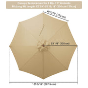 DIY 9 ft Patio Umbrella Replacement Canopy 8-Rib