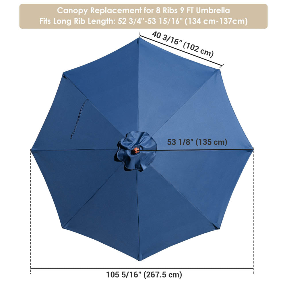 DIY 9 ft Patio Umbrella Replacement Canopy 8-Rib DIY 9 ft Patio Umbrella Replacement Canopy 8-Rib