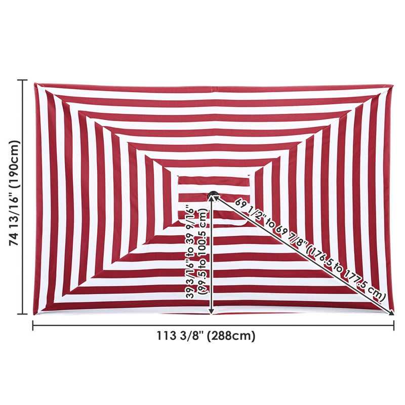Replacement Umbrella Canopy for Rectangular Patio Umbrellas 10x6.5ft