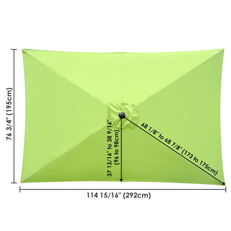 Replacement Umbrella Canopy for Rectangular Patio Umbrellas 10x6.5ft
