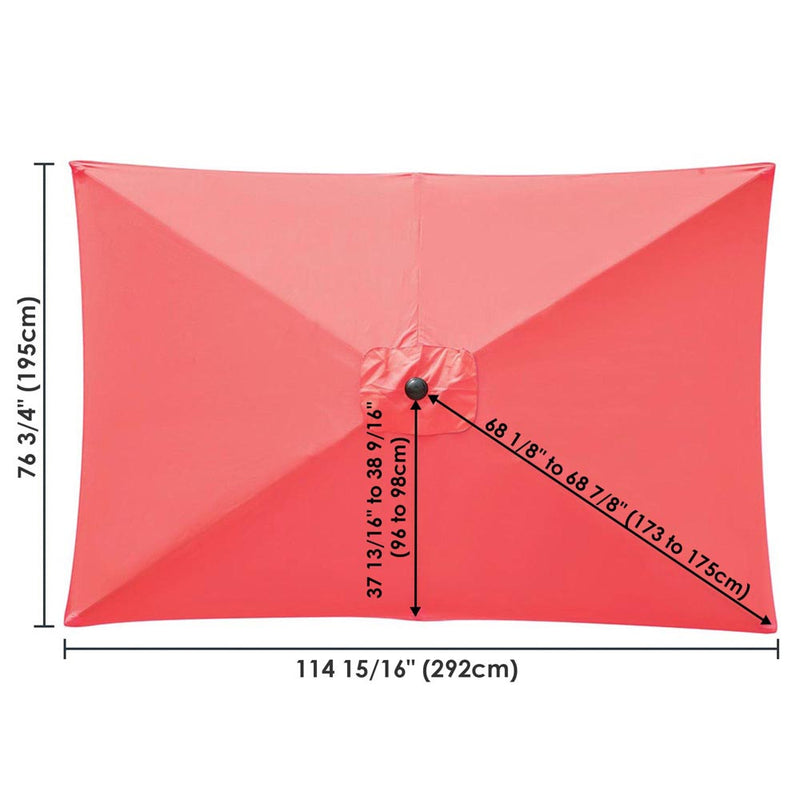 Replacement Umbrella Canopy for Rectangular Patio Umbrellas 10x6.5ft