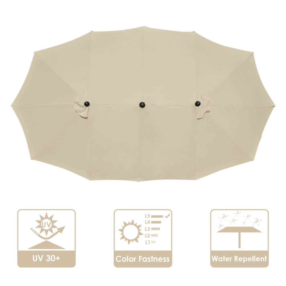 extra large rectangle patio umbrella replacement DIY 15x9 Foot Rectangular Patio Outdoor Umbrella Canopy Replacement