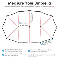 15x9 Foot Rectangular Patio Outdoor Umbrella Canopy Replacement