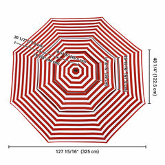 11 ft Patio Umbrella Replacement Canopy 8-Rib 3-Tiered