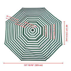 11 ft Patio Umbrella Replacement Canopy 8-Rib 3-Tiered