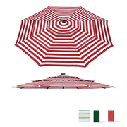 11 ft Patio Umbrella Replacement Canopy 8-Rib 3-Tiered