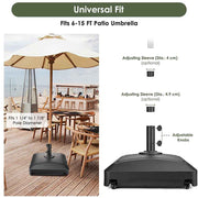 DIY 143 lb Umbrella Weight with Wheels for 1 7/8" Poles