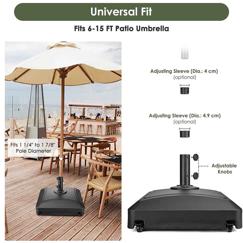 diy patio umbrella base weight DIY 143 lb Umbrella Weight with Wheels for 1 7/8" Poles