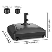 DIY 143 lb Umbrella Weight with Wheels for 1 7/8" Poles