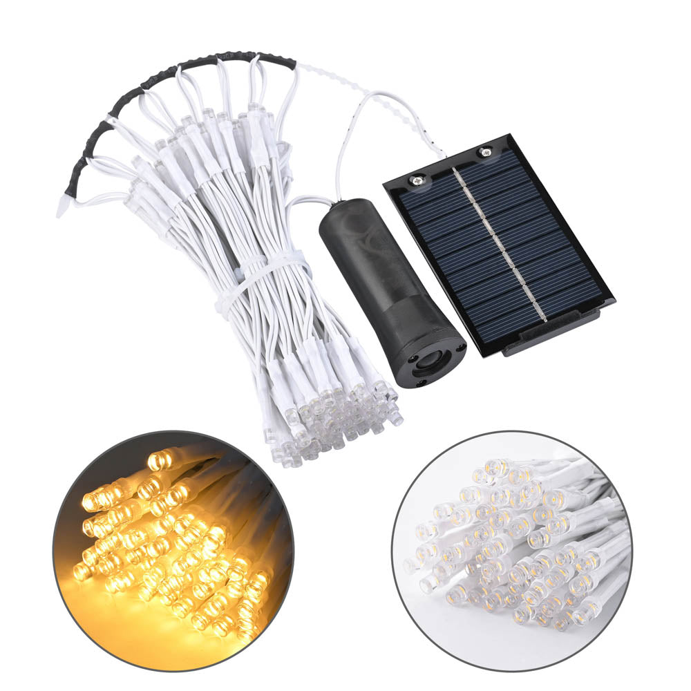 8 rib patio umbrella lights DIY Outdoor Umbrella Lights Solar Day Night Sensor 9-10ft 8-Rib