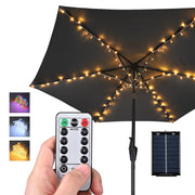 Outdoor Umbrella Lights Solar Day Night Sensor 7-9ft 6-Rib