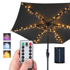 Outdoor Umbrella Lights Solar Day Night Sensor 7-9ft 6-Rib