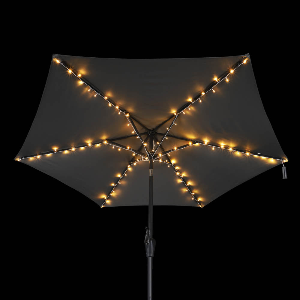 diy umbrella lights patio DIY Outdoor Umbrella Lights Solar Day Night Sensor 7-9ft 6-Rib