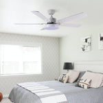 DIY 52" Ceiling Fan with Light & Remote Control White