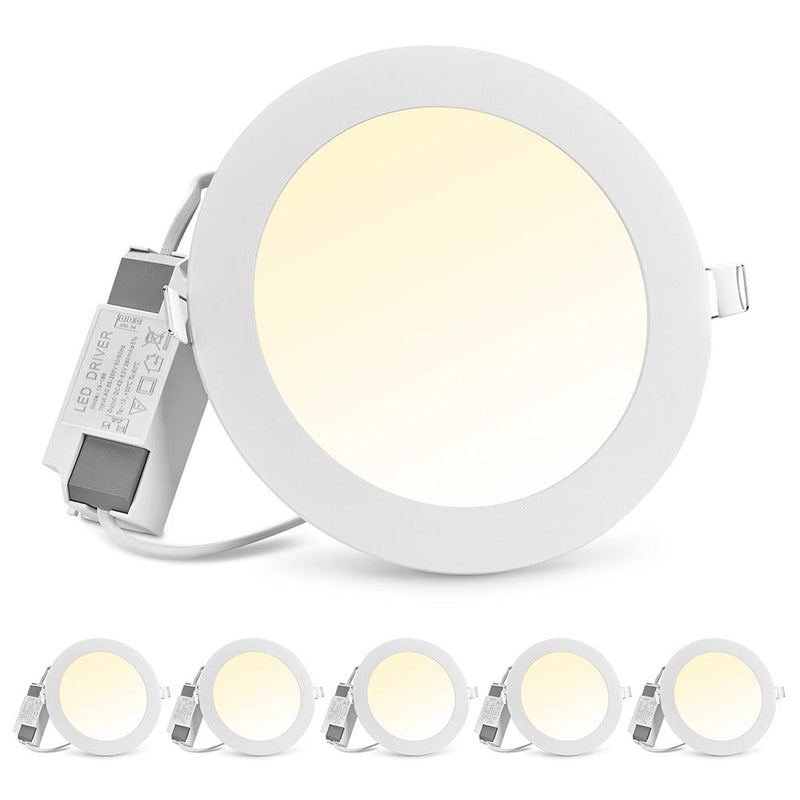 Set(6) 12W LED Ceiling Recessed Lighting Dimmable White