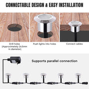 DIY 12V Low Voltage Deck Step Lights - IP67 Waterproof, 10ct