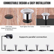 DIY 15x LED Deck Lights with Adapter for Step Stairs