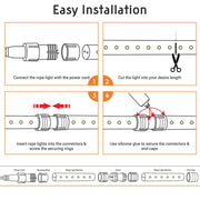 DIY 150ft Waterproof LED Rope Light Blue 120V Plug-in