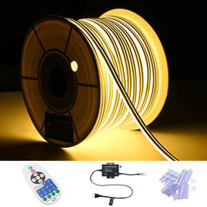 DIY 120V Waterproof LED Neon Rope Light 2700K RF Remote
