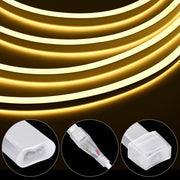 100ft Waterproof LED Neon Rope Light Warm White RF Remote
