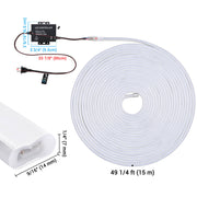 DIY 50ft Waterproof LED Neon Rope Light Warm White RF Remote