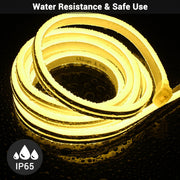 DIY 120V Waterproof LED Neon Rope Light 2700K RF Remote 50ft
