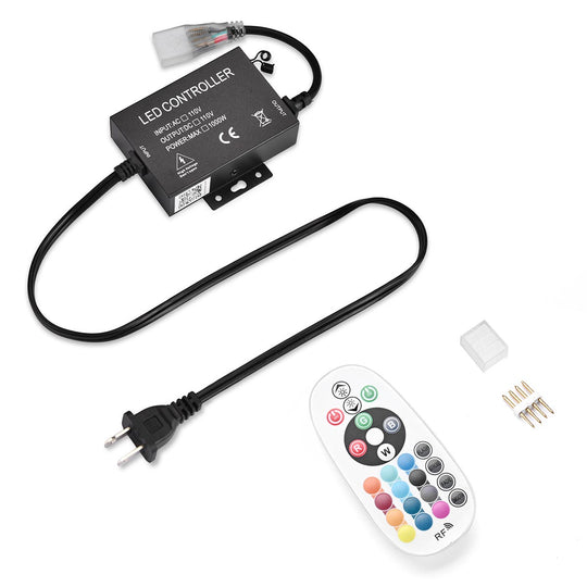 DIY 110V Controller + RF Remote for LED Neon Light Multi-Color(RGBW)