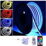 DIY Hardwire 120V Waterproof LED Neon Rope Light RGBW App RF Remote