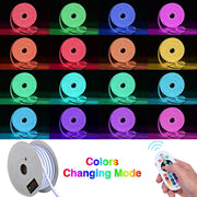 DIY Hardwire 120V Waterproof LED Neon Rope Light RGBW App RF Remote