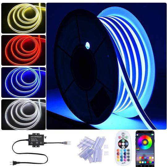 DIY 100ft Waterproof LED Neon Rope Light Multi-Color(16) App RF Remote