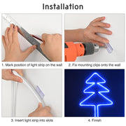 DIY Waterproof LED Neon Rope Light Multi-Color(16) App RF Remote 120V