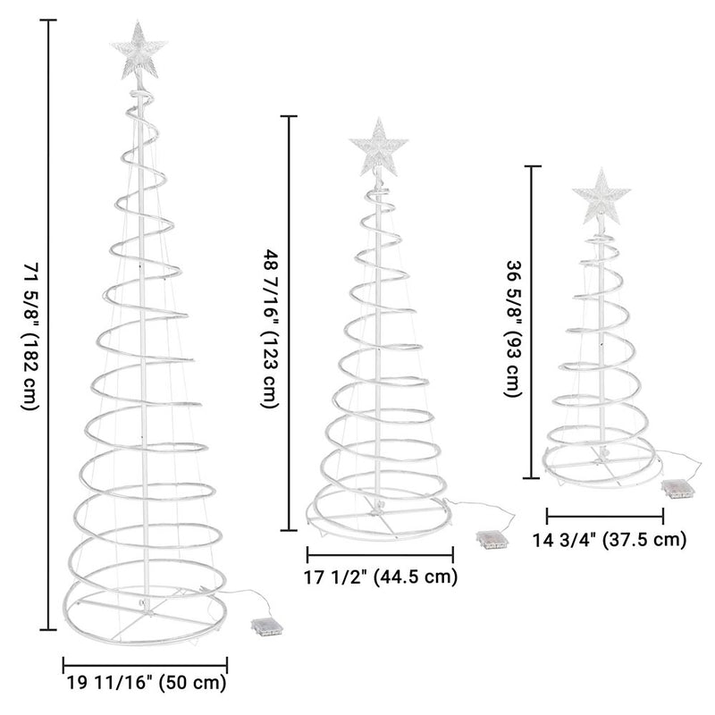Spiral Christmas Tree Set Battery Powered-6ft 4ft 3ft included
