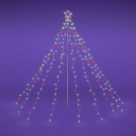 Christmas Tree String Light with Pole & Star