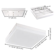 DIY Square LED Ceiling Light Flush Mount Dimmable w/ Remote 36W